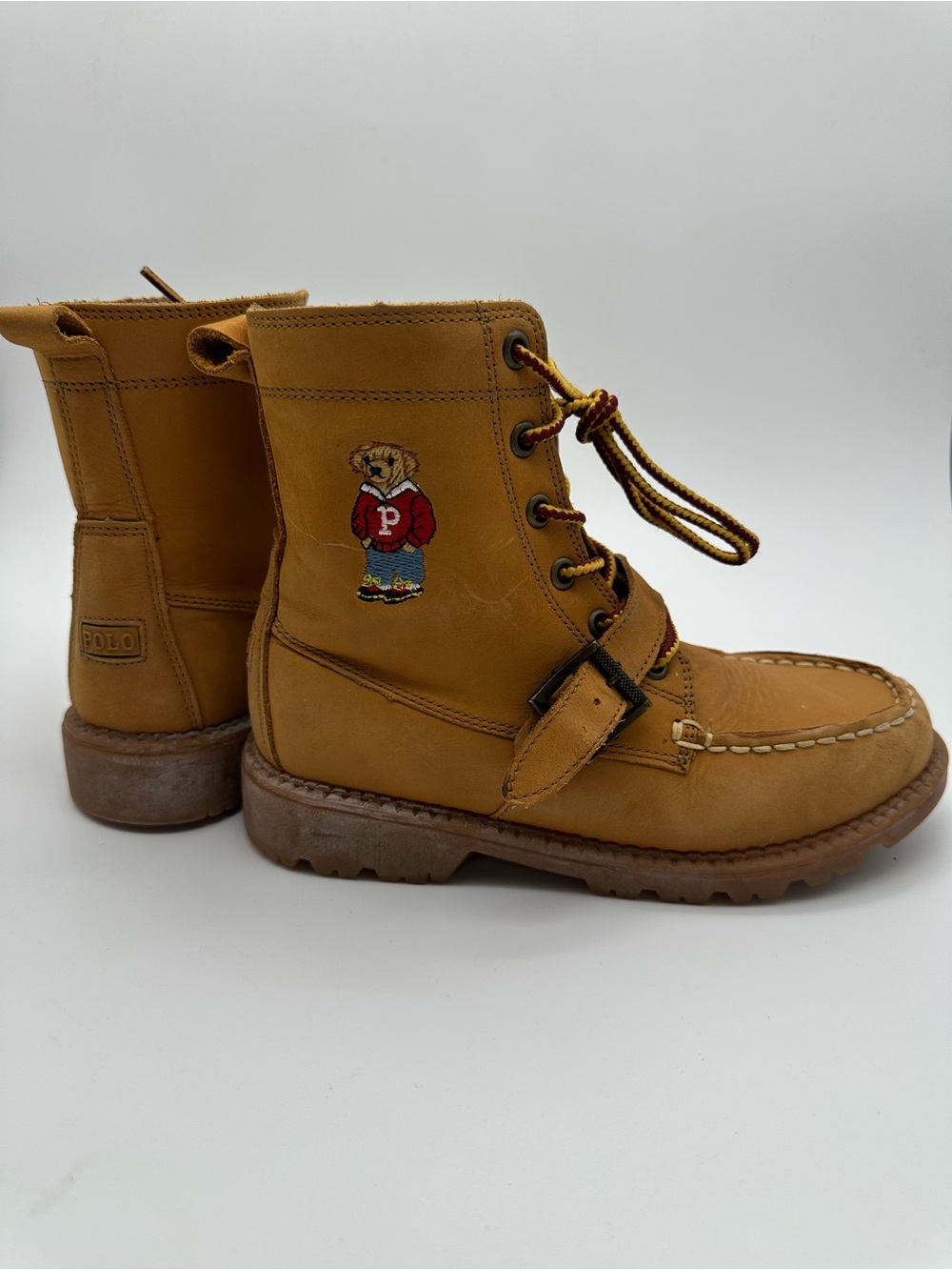 Polo Ralph Lauren Polo Bear Ranger Hi II Leather Boots Boys 2 Wheat Tan